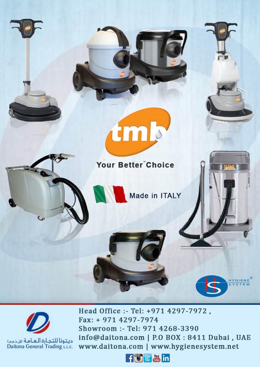 Tmb Italy The Latest Range of Cleaning Machines at Daitona General Trading L.L.C.